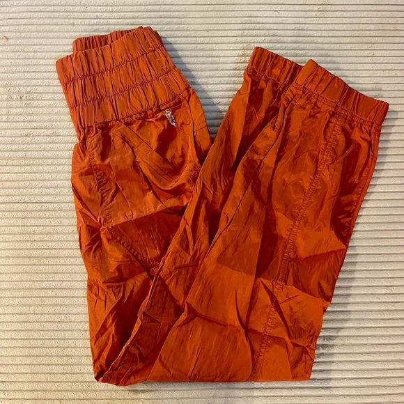 NWOT Free People The Way Home Joggers Orange Brick Rust Copper Brown Track Pants - Picture 8 of 8